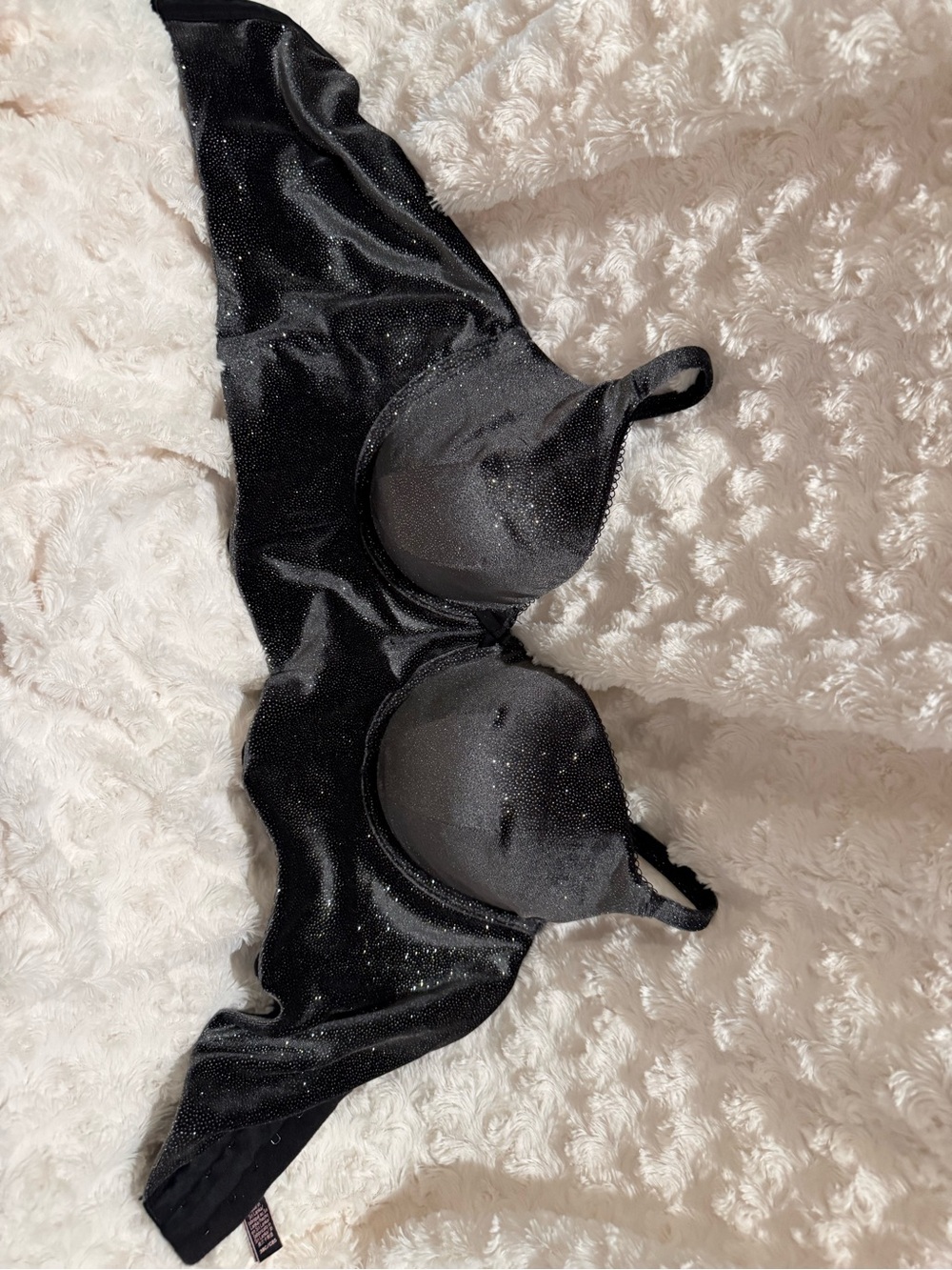 Victoria K Black Shimmer Underwire Bra
